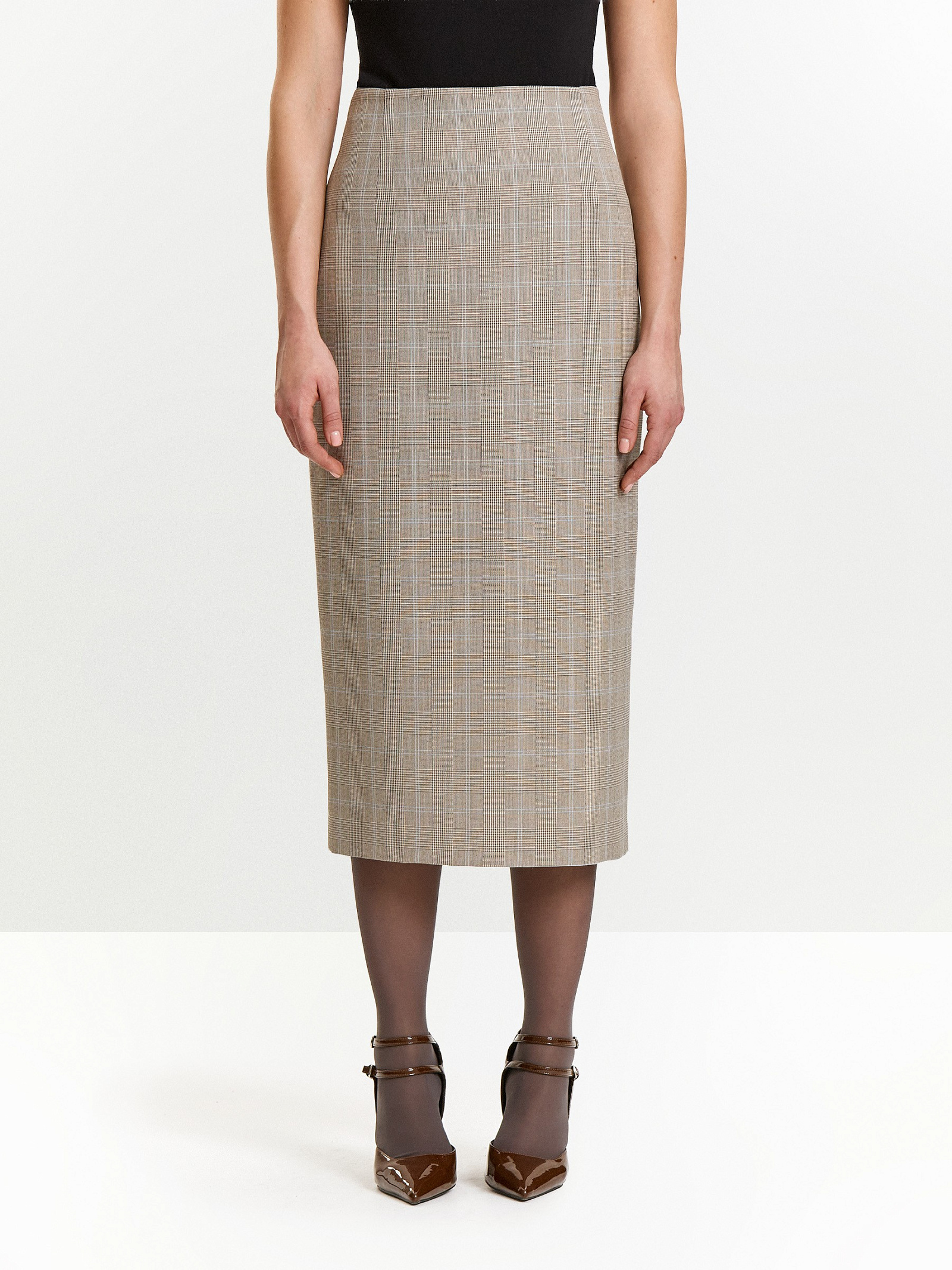 Юбка карандаш в клетку